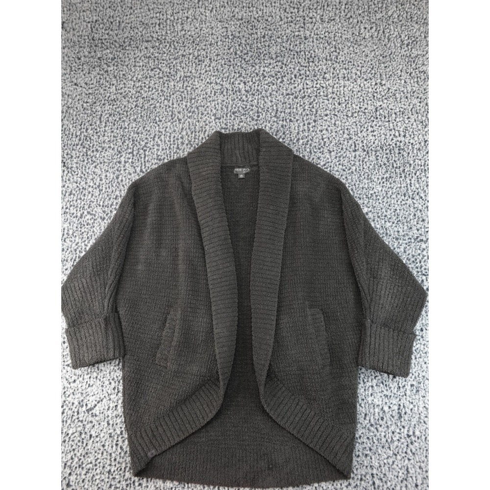 Barefoot Dreams Cardigan Womens L/XL Grey Excellent CozyChic Shawl Collar Pocket